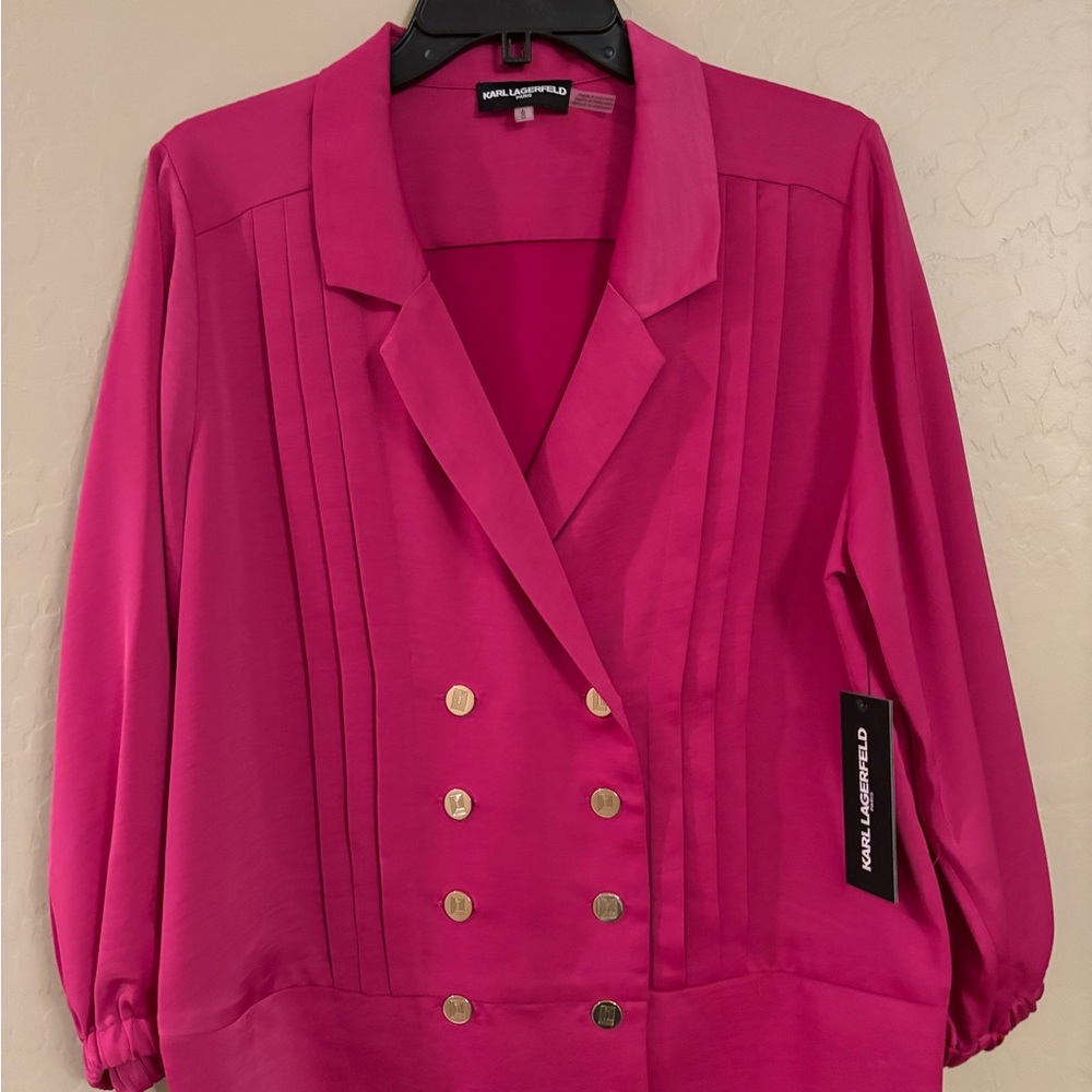 Karl Lagerfeld Pink Pullover Blazer